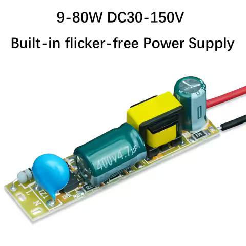 5pcs 9-80W Non-Isolated Flicker-Free LED Driver/Power Supply for T5/T8 Tubes and Office Linear Light