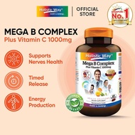 Holistic Way Mega B Complex Plus Vitamin C 1000mg - Vegan (60 Tablets)