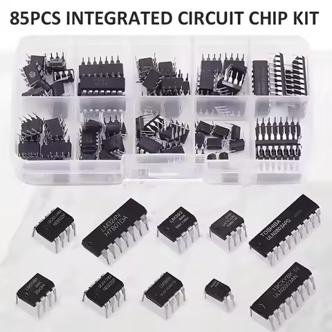 85PCS Integrated Circuit Chip Kit 10 Specifications IC-NE555 IC-LM324 IC-LM358 DIP Single Precision 