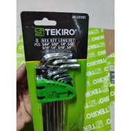 Tekiro L-shaped wrench set 8pcs inches 5/s64" - 3/s8" hex key long inhci spanner set wrench set