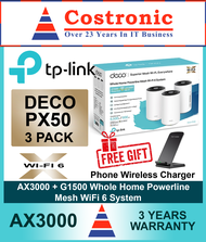 TP-Link Deco PX50  ( 2-Pack / 3-Pack ) AX3000 + G1500 Whole Home Powerline Mesh WiFi 6 System ( 3 YEAR WARRANTY BY BAN LEONG TECHNOLOGIES PTE LTD)