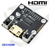 Papan Penerima HDMI ke I2S I2S ke Papan Pemancar HDMI Penukar Isyarat I2S Berbeza Penyahkod DAC 4.6