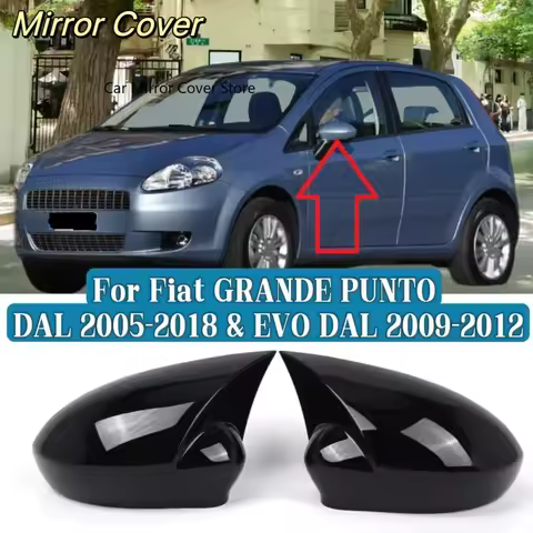 Pair Add-on Side Wing Mirror Cover For Fiat GRANDE PUNTO DAL 2005-2018 For Fiat GRANDE PUNTO EVO DAL