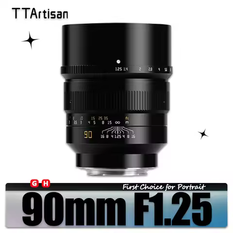 TTArtisan Full Frame 90mm F1.25 Large Aperture Prime Lens for Camera Portrait Photography Hassleblad
