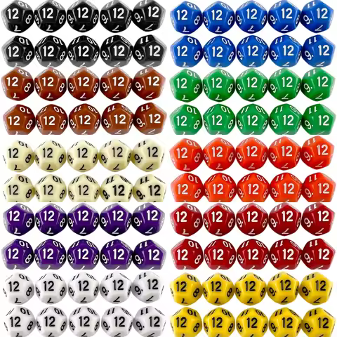 D12 Dice Set 10pcs Acrylic Polyhedral Dice for Borad Game DND RPG COC