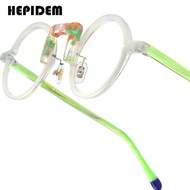 HEPIDEM đa Acetate gọng kính phụ nữ thương hiệu thiết kế tròn tim kính nam Nhật Bản handmade kính kí