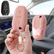 [Spot Goods]Peugeot 408X Car key sleeve Key Protective Shell 5008 2008 Key Ring Key Decoration