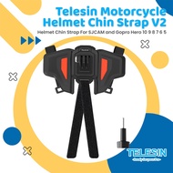 TELESIN Upgraded Motorcycle Helmet Chin Mount For GoPro Hero 11 10 9 8 7 6 5 And SJcam Cameras
