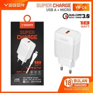 Travel Charger Veger 18watt Super Fast Charging - VR C4