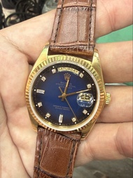 【稀有漸層藍鑽面】Rolex 勞力士 18038 Day-Date 總統型 36mm 18K黃金 單跳快調 附原裝18K黃金(750)金扣 經典皮帶款 狀況極佳 $88888