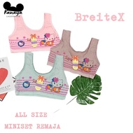 (3 pcs) HELLO KITY MOTIF GIRLS' SCREEN-PRINTED MINISET WITHOUT FOAM, T-SHIRT MATERIAL, SPORT BRA BRE