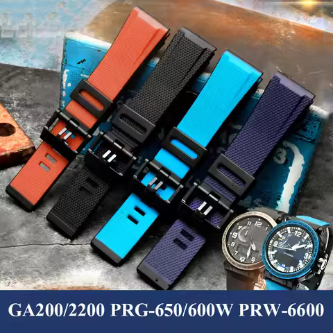 Watchband accessorie 24mm For Casio Resin Strap GA2000 PRG-600 PRW-6600 PRG-650 GA-2000 Waterproof S
