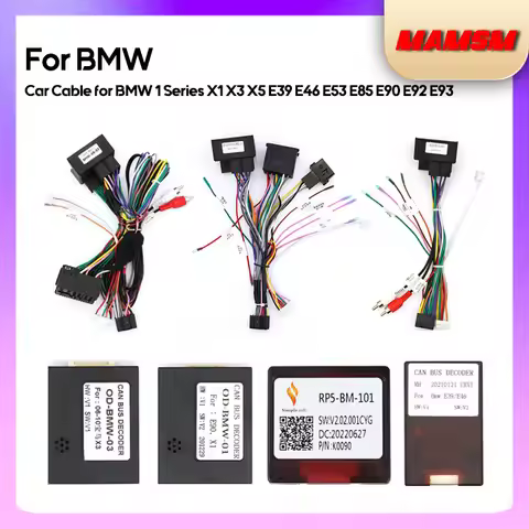 MAMSM Android 2din DVD Car Radio Cable For BMW 1 Series X1 X3 X5 E39 E46 E53 E85 E90 E92 E93 Canbus 