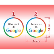 Round Sticker us on Review us on Google Sticker diameter 14 cm