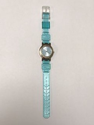 SEKONDA 銀色圓形粉藍色錶面藍色透明塑膠錶帶手錶