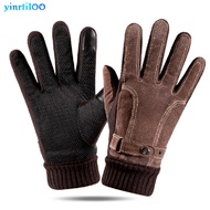 Yinrti  Leather Glove Winter Glove Winter Pigskin Glove Ride Bike