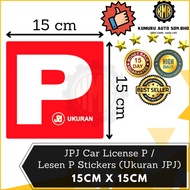 (1@pc) JPJ Car License P Lesen P Sticker Ukuran JPJ