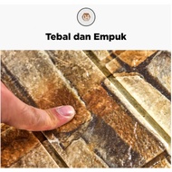 Paus Biru - Wallpaper Dinding Foam Motif Batu Alam Timbul 3d Bata