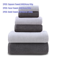 codCotton 6 Piece Towel Set Bathroom Soft 2 Square Towels 2 Face Towels 2 Bath Towels Set Hotel Spa 