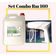 Set Combo - Nano Spray Gun Concentrated - Multi-Surface Sanitizer - 5L (Lemon Flavour) +  Nano Sprayer 300ML