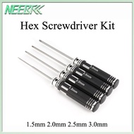 NEEBRC 1.5mm 2.0mm 2.5mm 3.0mm RC Hex Driver Set Hex Allen Screwdriver Kit RC Hexagon Wrench Repair 