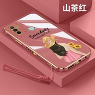 Suitable to oppo mobile phone cases oppo a53 oppo a3s oppo a12e oppo a15 oppo a15s oppo reno 4f oppo reno 5f lucky girl camera protection with lanyard high end fall proof durable