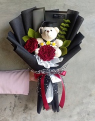 RAYYCRAFT BUKET BUNGA WISUDA MURAH BUKET FLANEL UANG ASLI MURAH BONEKA WISUDA KADO ULTAH CEWEK BUCKE