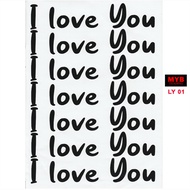 READY STOCK MALAYSIA - BALLOON STICKER I LOVE YOU (A4 SIZE)
