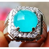 GENUINE BACAN STONE RING LUXURIOUS AND ELEGANT SILVER BINDINGnatural 926