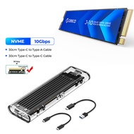 M2 ORICO เคส SSD NVME SSD Enclosure M.2 To USB Type C กล่องใส่ฮาร์ดดิสก์โปร่งใสสำหรับ NVME PCIE NGFF SATA M/b ดิสก์ SSD คีย์