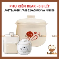 Bear pot ceramic bowl 0.8l, slow cooker ceramic bowl 0.8l, bear pot replacement lid, magnet pot lid 