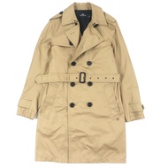 COACH F33778 棉質風衣，駝色，XS 碼，帶品牌標誌紐帶和羊皮飾邊，成色極佳。正品，男士商務穿著的理想選擇。