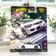 HOT WHEELS PREMIUM 07 HONDA CIVIC FD FD2R TYPE R WHITE RONIN RUN CAR CULTURE DIECAST HOTWHEELS
