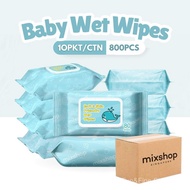 mixshop Baby Wet Wipes, 10 Pkt per Carton Total 800 Sheets, SG ready stock wet  wipes