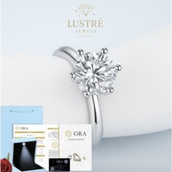 Real Moissanite Ring [1.5ct | 2ct | 3ct] – S925 Sterling Silver Band with Authentic GRA Certificate