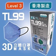 TL Mask《香港製造》TL99成人牛仔藍口罩 30片 ASTM LEVEL 3 BFE /PFE /VFE99 #香港口罩 #3D MASK