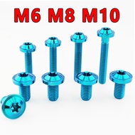 6AL/4V Titanium Grade 5 Bolts M6 M8 M10 Emerald Green big Head Screws UFO Screws
