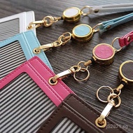 Retractable Badge Holder Lanyard Work Badge Holder Bus Leather ID Badge Holder Factory Badge Access 