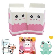 1PCS Jumbo Pink Milk Box Squishy Slow Rising Bread Fun Hand Pillow Cartoon Toys