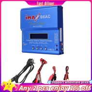 JR-For  B6AC 80W RC Balance Charger+ Cable Digital Li-Ion LiFe Nimh Nicd PB Lipo Battery Discharger 