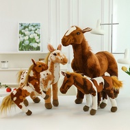 deveodo Plush Horse Toy Brown Tail Horse Toy Year of the Horse Plush Toy Cute Stuffed Pony Mascot Do