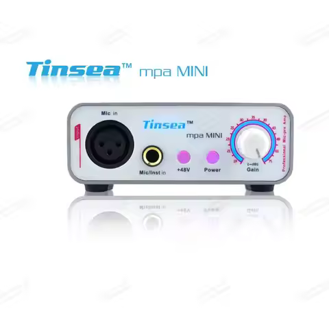 Tinsea MINI 70dB Gain Adjustable Microphone Preamp Dynamic Microphone Gain Amplifier With 48V Phanto