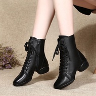 Jazz Dance Latin Dance Shoes Autumn Winter Sailor Dance Shoes Soft Sole Mid-heel Square Dance Shoes 