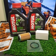 ชุดเปลี่ยนน้ำมันเครื่อง Motul 5100 10W50 สำหรับ KTM DUKE RC 200/250/390