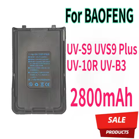 For BAOFENG UV-S9 UVS9 Plus Li-ion Battery 2800mAh Compatible with Walkie Talkie UV-10R UV-B3 Extra