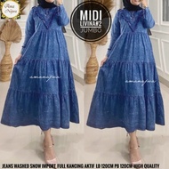 TERLARIS BAJU WANITA DRESS MAXI MIDI Gamis Jumbo DELISYA Maxy Binti