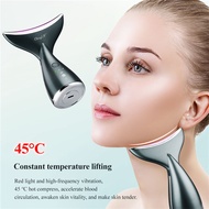 ۞CkeyiN Neck Face Massager Vibration LED Photon Therapy EMS Firming Lifting Wrinkle Removing Facial