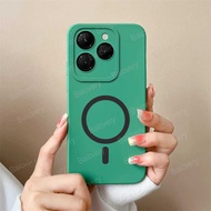 itel A50 4G A667LP Case Colorful Matte Liquid Silicone Magnetic Wireless Charging Casing Back Cover