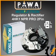 Mobiletron 100% Authentic Alternator Regulator Rectifier Isuzu NPR Pro 4HK1 24V 2Pin RV-H049B