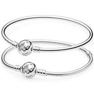 Original Moments Castle Clasp With Crystal Snake Chain Bracelet Bangle Fit 925 Sterling Silver Bead Charm Europe Diy Jewelry